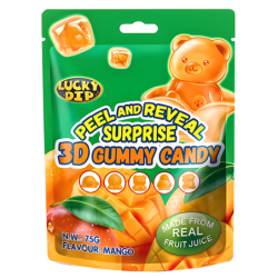 Peel & Reveal Surprise 3D Gummy Candy Mango Flavour (10 x 75g)