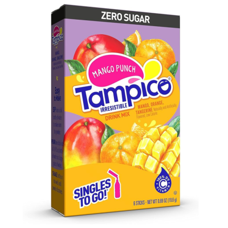 Tampico Drink Mix Mango Punch Flavour Zero Sugar Sachets USA (6 Sticks) (12x19.6g)