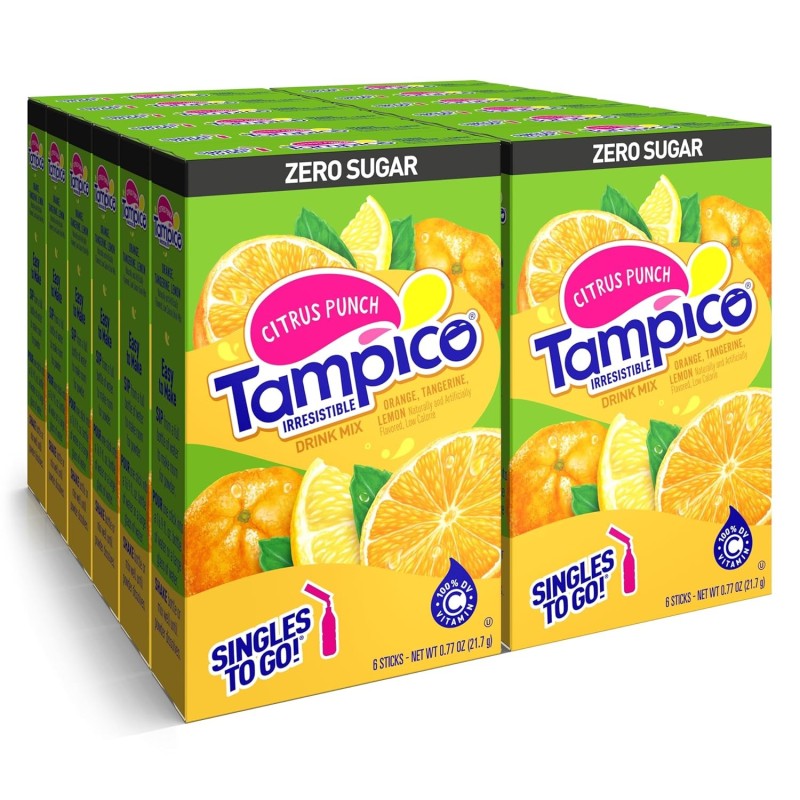 Tampico Drink Mix Citrus Punch Flavour Zero Sugar Sachets USA (6 Sticks) (12x21.7g)