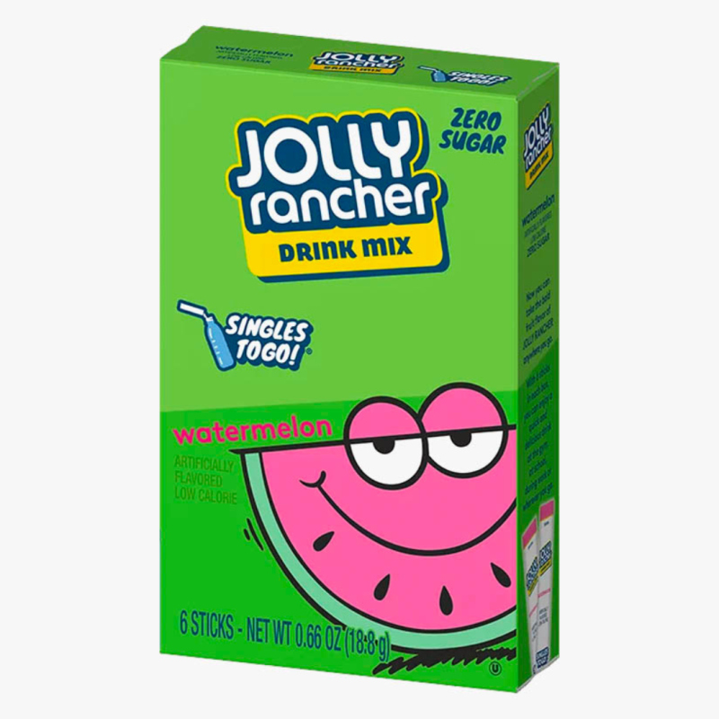 Jolly Rancher Drink Mix Watermelon Flavour ZeroSugar Sachets USA (6Sticks) (12x18.8g)