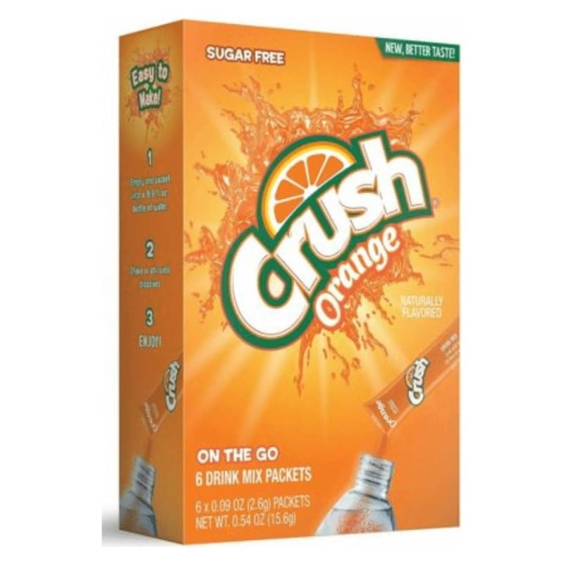 Crush Drink Mix Orange Flavour Zero Sugar Sachets USA (6 Sticks) (12x15.6g)