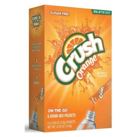 Crush Drink Mix Orange Flavour Zero Sugar Sachets USA (6 Sticks) (12x15.6g)