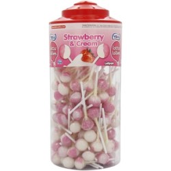 Vidal Lotta Lollies Strawberry & Cream Lollipop (150 Pack)