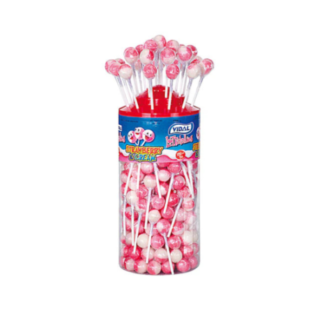 Vidal Lotta Lollies Strawberry & Cream Lollipop (buc)