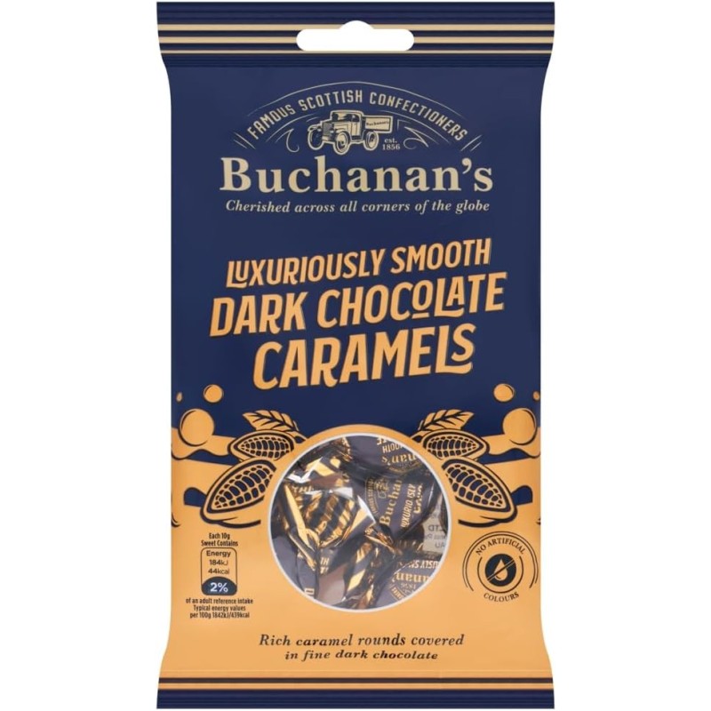 Buchanan's Dark Chocolate Caramels 110g - Case