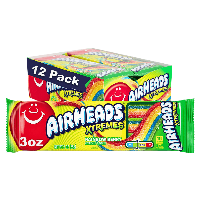 Airheads Xtremes Sour Belts Rainbow Berry 85g