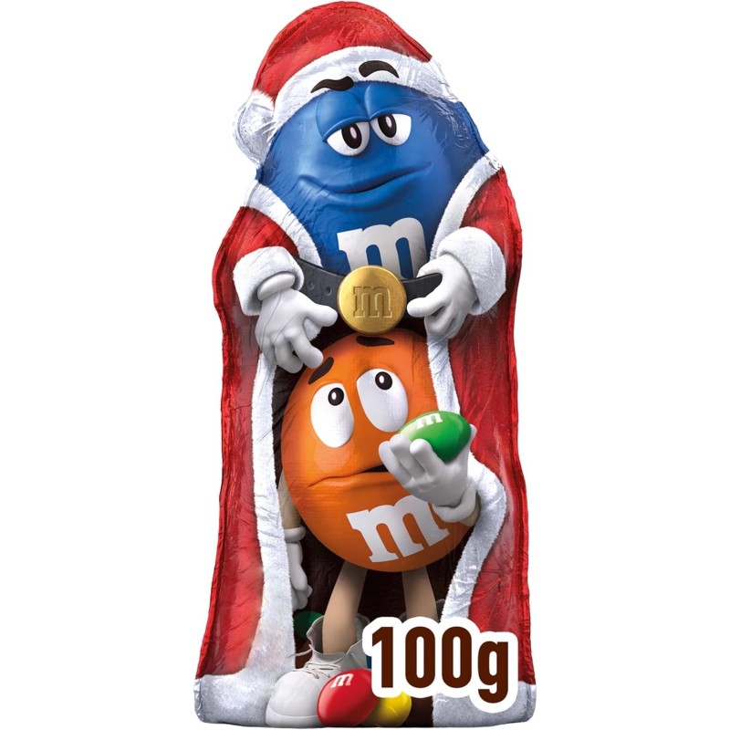 M&M's Milk Chocolate Christmas Santa Shape with Mini Chocolate M&M's 100g
