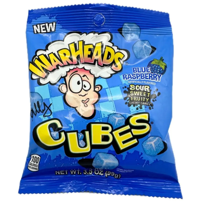 Warheads Blue Raspberry Cubes 99g
