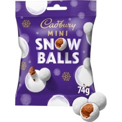 Cadbury Dairy Milk Chocolate Mini Snow Balls Bag 74g