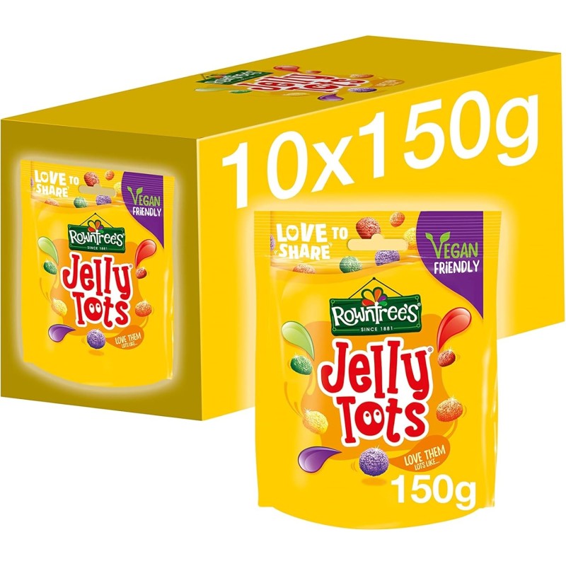 ROWNTREES JELLY TOTS POUCH 10x150