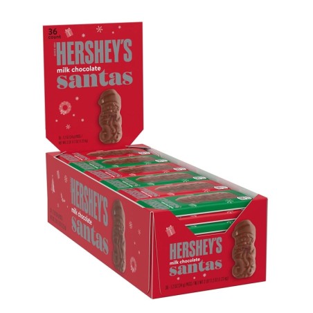 Hershey's Milk Chocolate Santas 6 Pack (36 x 204g)