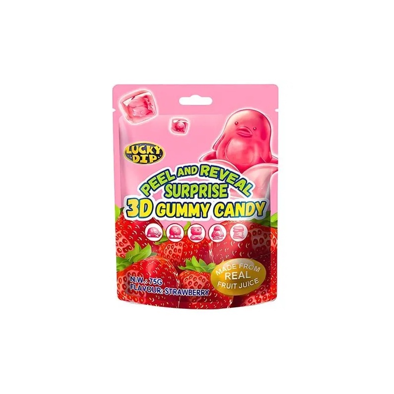 Peel & Reveal Surprise ЗD ummy Сапdу StrаwЬеrry Flavour(l0x75g)