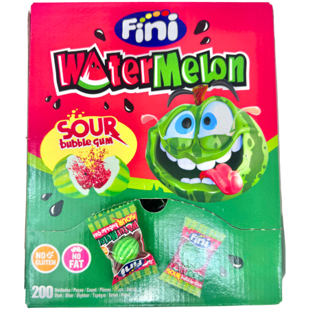 Fini Watermelon Sour Bubblegum (200 Pieces)