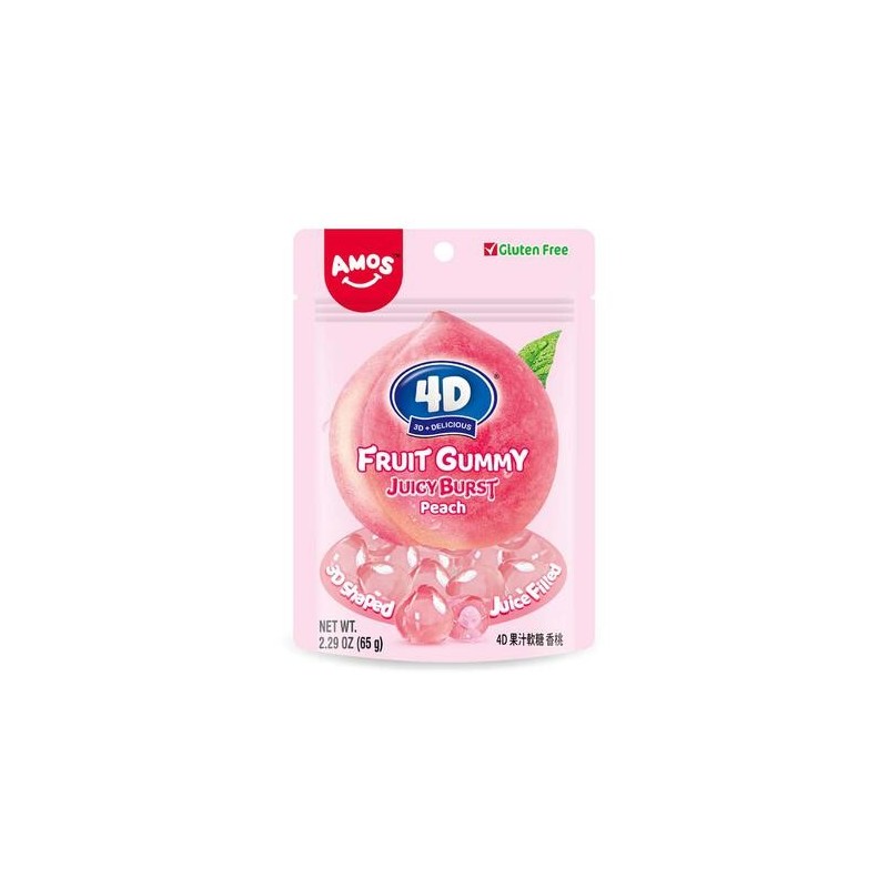 Amos 4D Fruit Gummy Peach Burst 65g