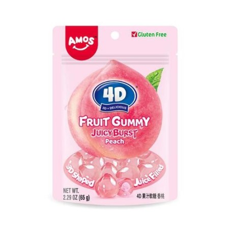 Amos 4D Fruit Gummy Peach Burst 65g