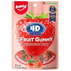 Amos 4D Fruit Gummy Strawberry Burst 65g