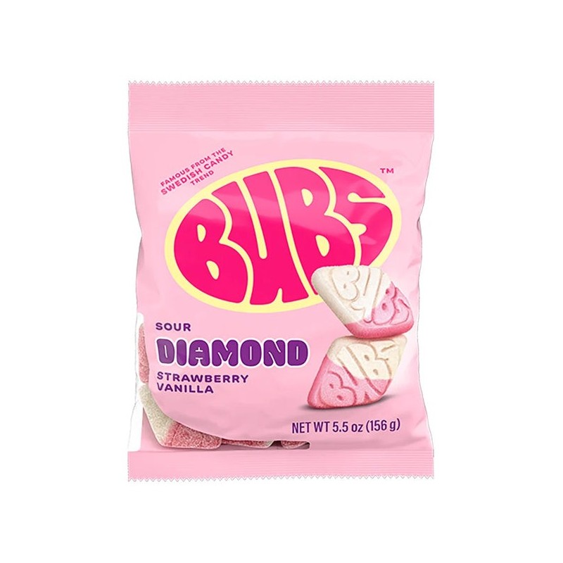 Bubs Sour Diamond Strawberry Vanilla 156g