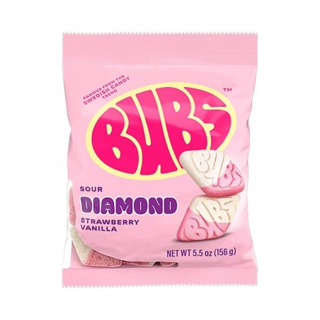 Bubs Sour Diamond Strawberry Vanilla 156g