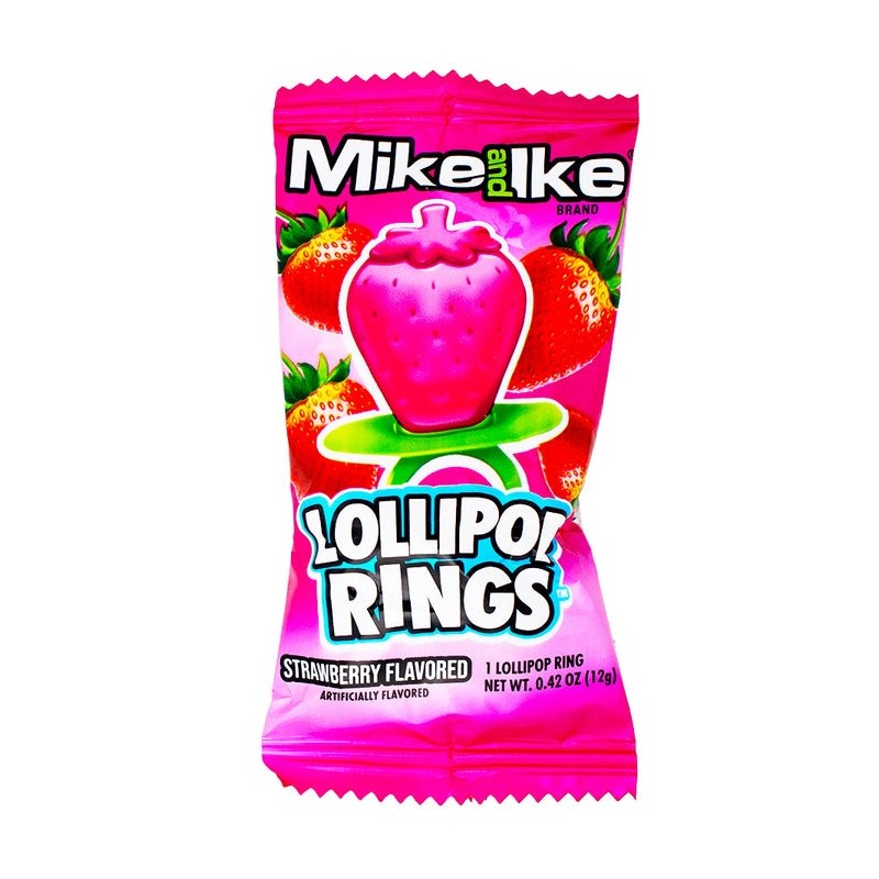 Mike & Ike Lollipop Rings 12g -