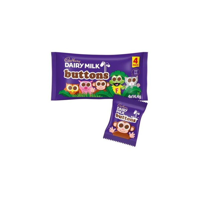 Cadbury Dairy Milk Buttons 4 Pack Multipack 57.6gx18