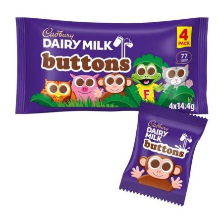Cadbury Dairy Milk Buttons 4 Pack Multipack 57.6gx18