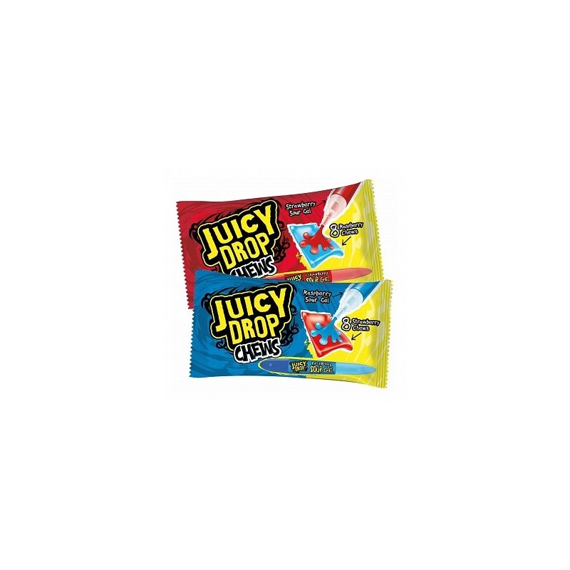 Bazooka Juicy Drop Chews Strawberry & Raspberry 67g