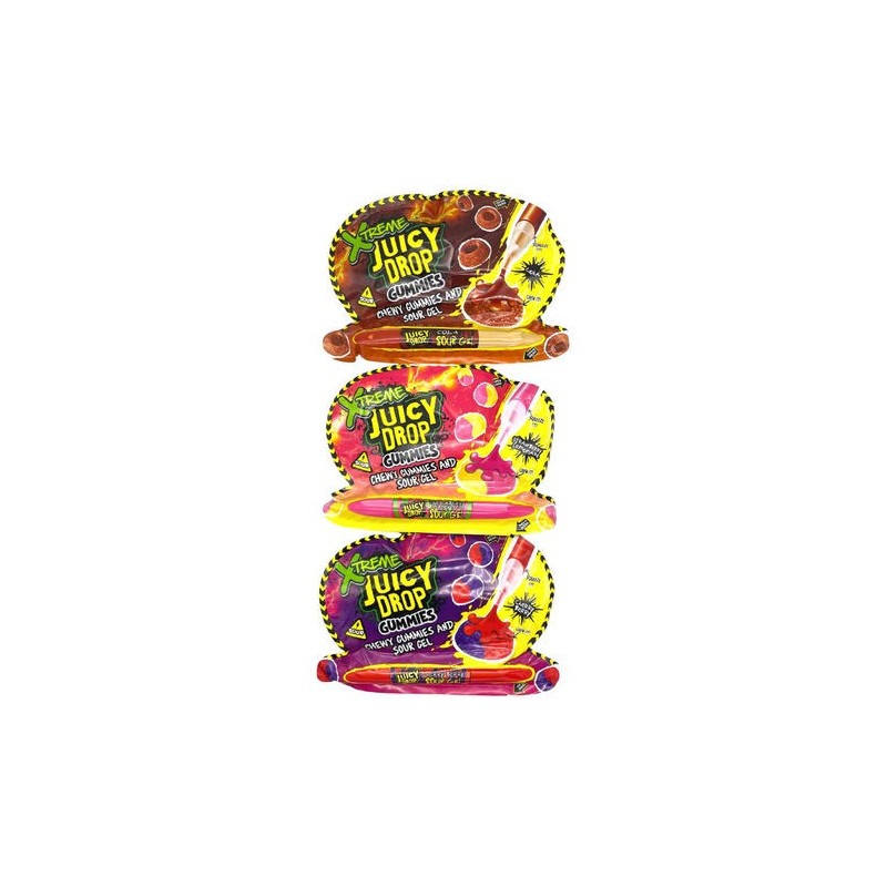 Bazooka Juicy Drop Gummies Xtreme Mixed Flavours 57g