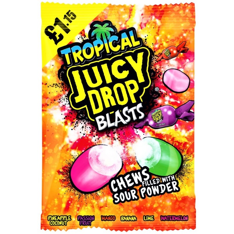 Bazooka Juicy Drop Blasts Tropical 120g