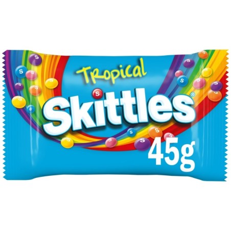 Skittles Vegan Chewy Sweets Tropical Fruit Flavoured BAG 45G.