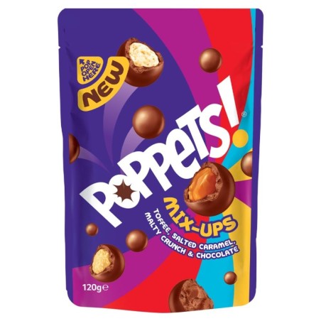 Poppets Mix-Ups Toffee, Salted Caramel, Malty Crunch & Chocolate 120g