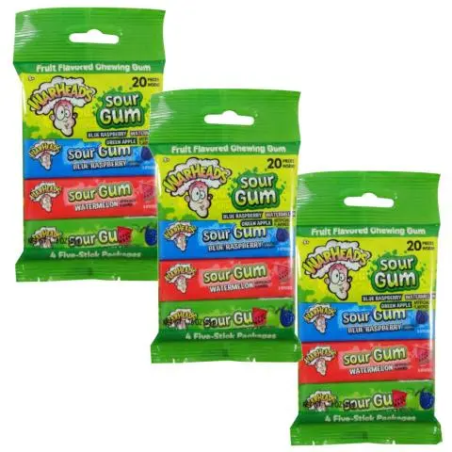 Warheads Sour Gum 4 Pack 50g
