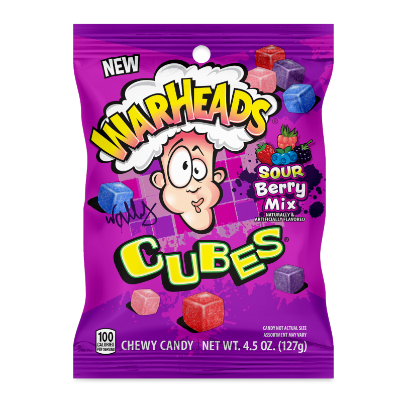 Warheads Cubes Sour Berry Mix Peg Bag 127g