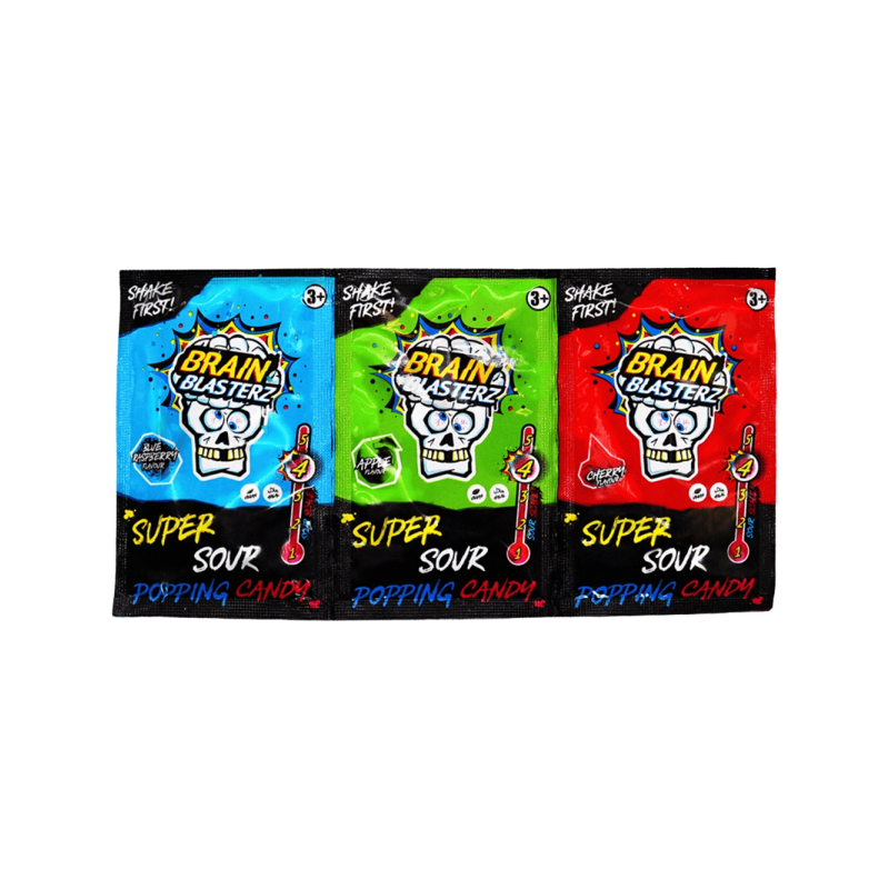 Brain Blasterz Super Sour Popping Candy Trio  36g