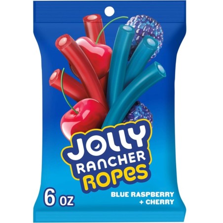 Jolly Rancher Ropes Blue Raspberry & Cherry 170G,