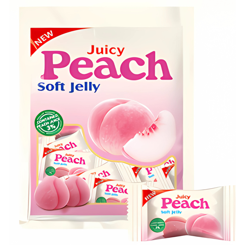 Juicy Peach Flavour Soft Jelly (12 x 100g)