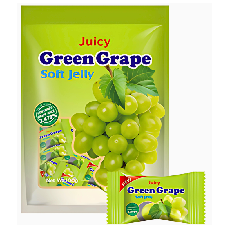 Juicy Green Grape Flavour Soft Jelly (12 x 100g)