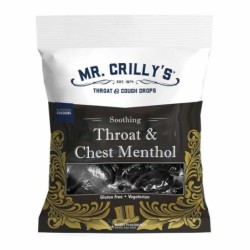 Mr. Crilly's Throat & Cough Drops Throat & Chest Menthol Flavour Bag  90g