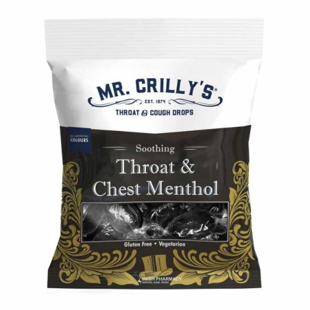 Mr. Crilly's Throat & Cough Drops Throat & Chest Menthol Flavour Bag  90g