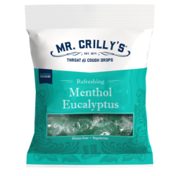 Mr. Crilly's Throat & Cough Drops Menthol Eucalyptus Flavour Bag 90g