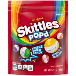 Skittles Pop'd Freeze Dried Candy Original Flavour USA ( 8 x 155g)