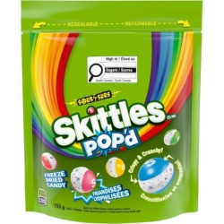 Skittles Pop'd Freeze Dried Candy Sour Flavour USA ( 8 x 155g)