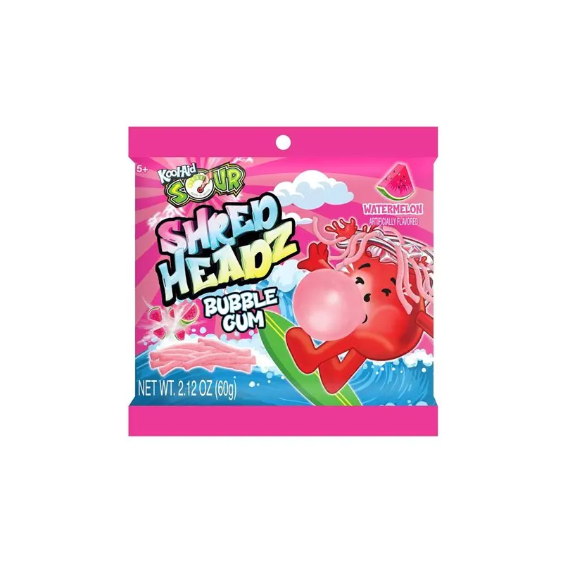Kool-Aid Sour Shred Headz Watermelon Bubblegum 60g - Inner